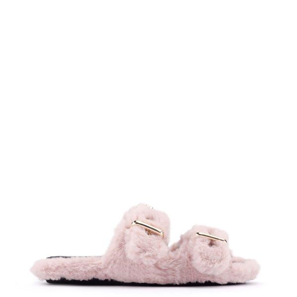 Nine West Plush Cozy Flat Pink Slippers | Ireland 18X58-6G27